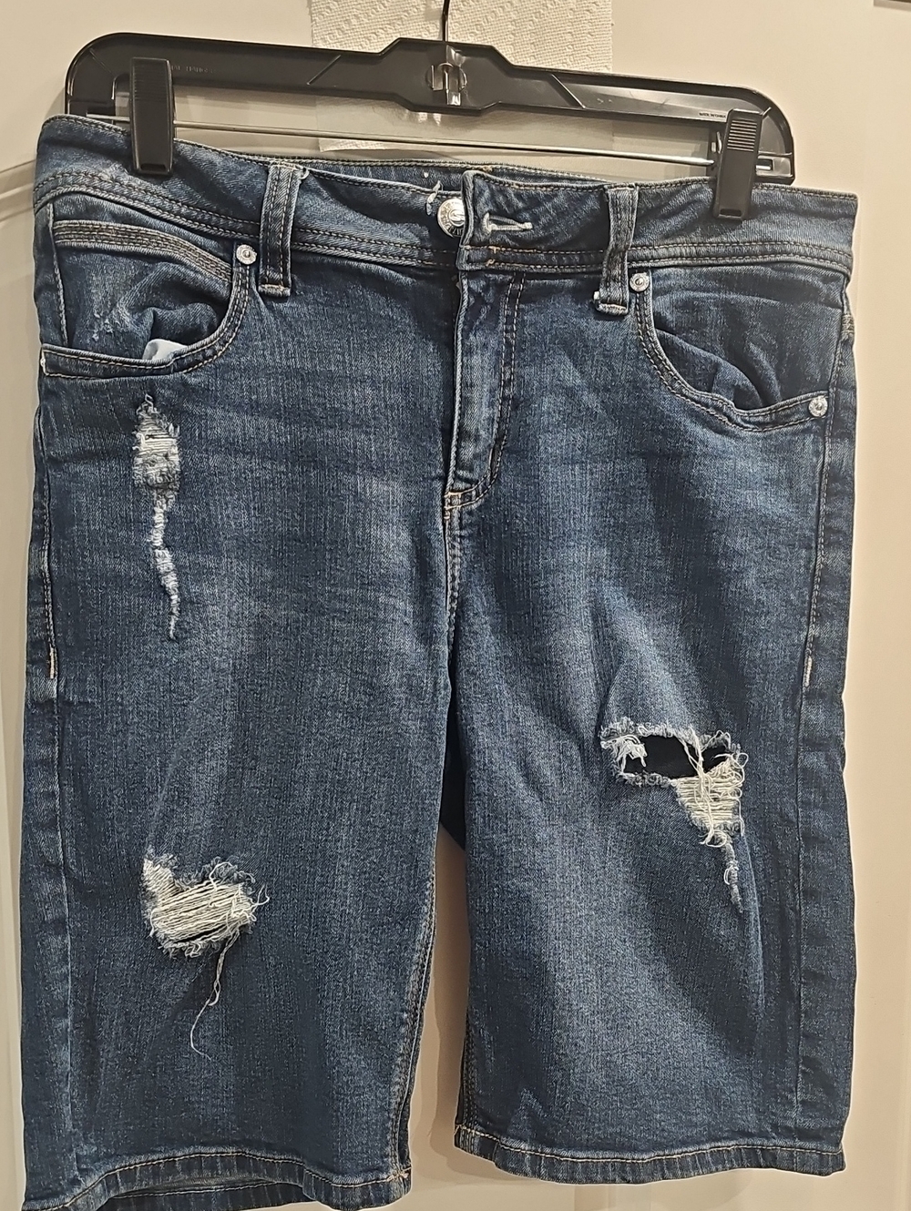 Seven7 - Dark Blue Distressed Women's Denim Shorts